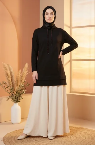 سترة بياقة صياد مع رباط 5047-08 أسود 5047-08