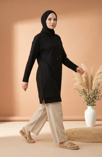 سترة بياقة صياد مع رباط 5047-08 أسود 5047-08