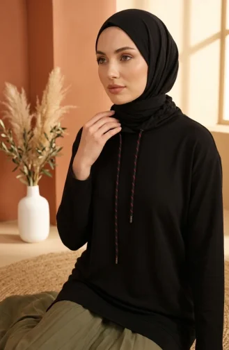 سترة بياقة صياد مع رباط 5047-08 أسود 5047-08