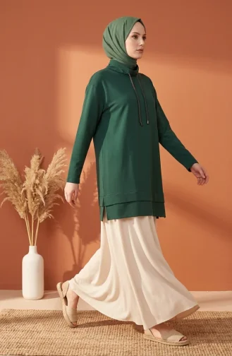 سترة بياقة صياد مع رباط 5047-10 أخضر زمردي 5047-10
