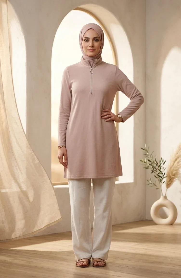Tuniek Met Rits 5048-03 Steen 5048-03
