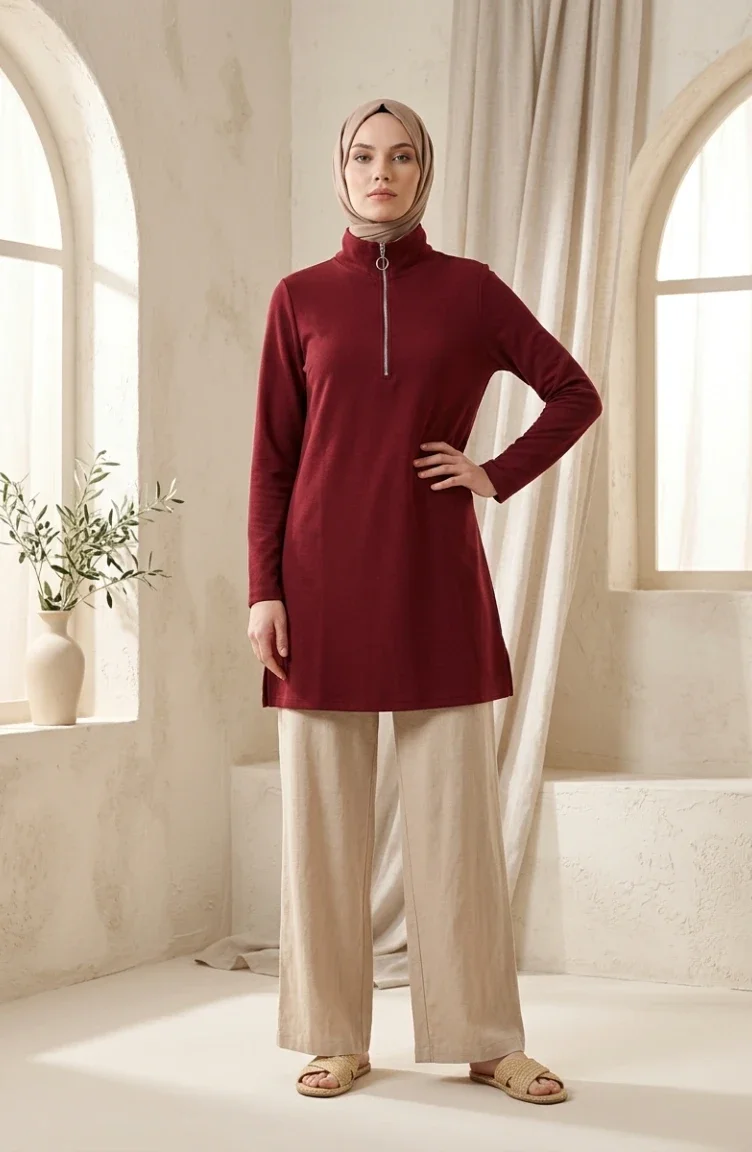 Tuniek Met Ritssluiting 5048-04 Bordeauxrood 5048-04