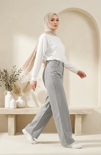 Palazzo Wide Leg Jeans 18105-02 Hellgrau 18105-02