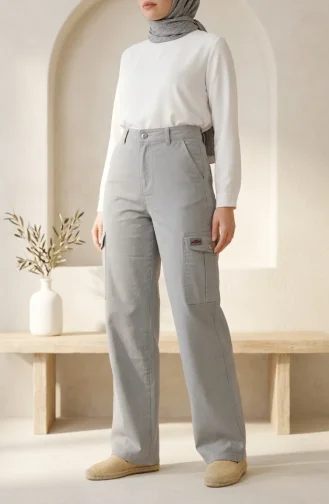 Cargo-Jeans Mit Weitem Bein Modell 20226-02 Hellgrau 20226-02