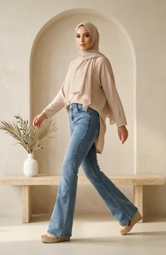 Spaanse Flared Jeans 52526-01 Blauw 52526-01