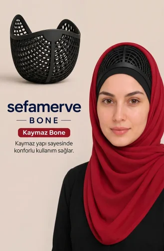 Hijab Silikonlu Kaymaz Bone 7011-01 Siyah
