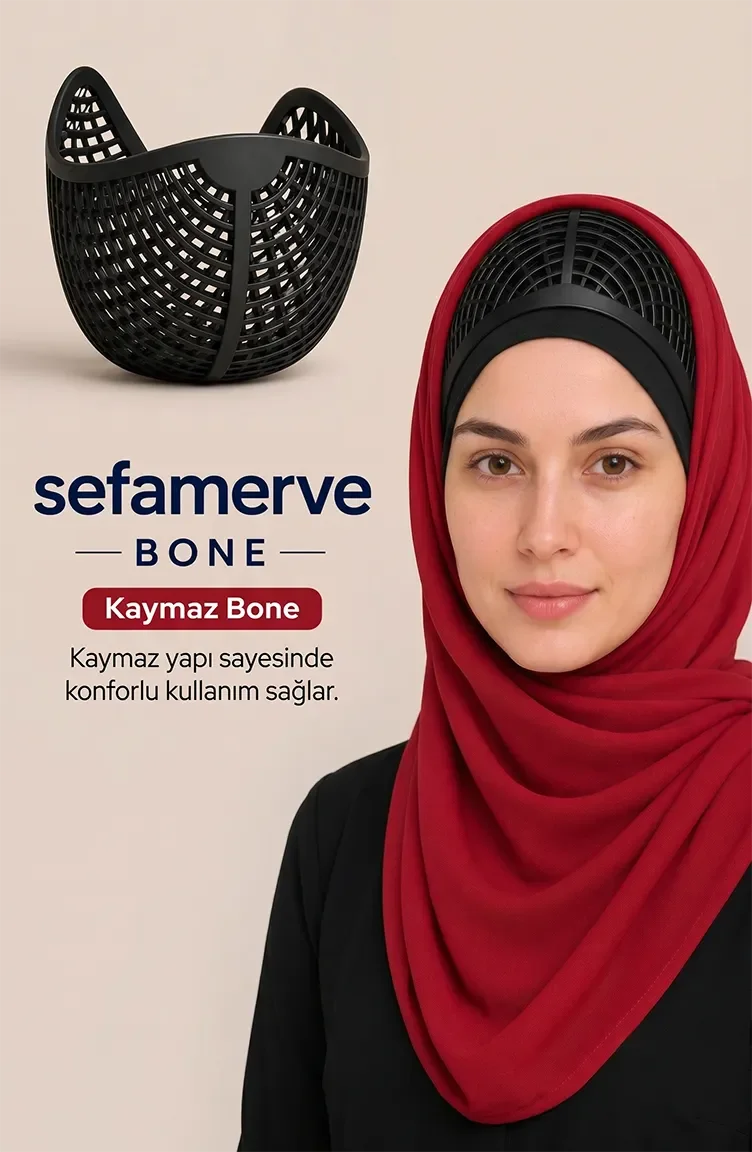 Hijab Silikonlu Kaymaz Bone 7011-01 Siyah