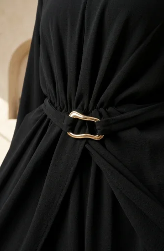 Ensemble Hijab Deux Pièces Avec Ceinture élastique 2279-03 Noir 2279-03