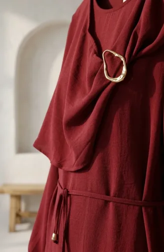 Halka Detaylı Bağcıklı Tesettür ikili Takım 2280-02 Bordo