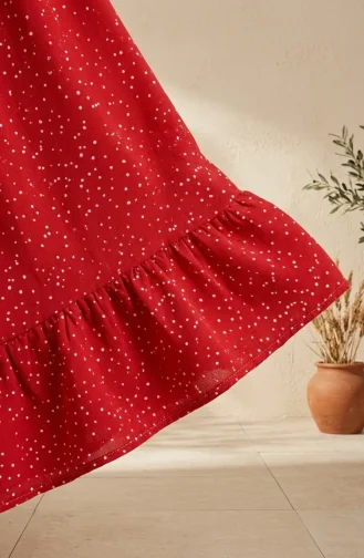 Gepunkteter Rock Mit Elastischem Bund Artikelnummer 0309-09 Rot 0309-09
