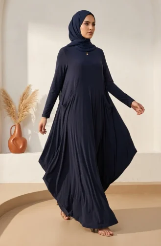 Robe Hijab à Poches En Tissu Sable 5656-01 Anthracite 5656-01