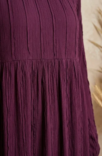 Robe Hijab à Volants Et Manches élastiquées 0560-01 Prune 0560-01