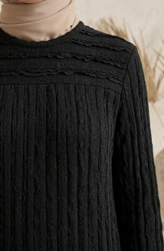Hijab-Kleid Mit Rüschen Und Elastischen Ärmeln Modell 0560-04 Schwarz 0560-04