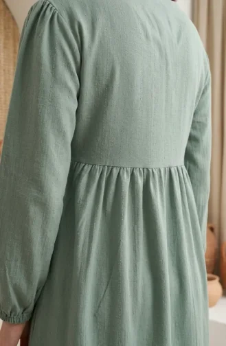 Knitterstoff-Hijabkleid Mit Raffung 2283-01 Hellgrün 2283-01
