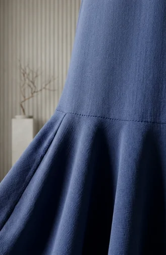 Jupe En Crêpe Avec Taille élastiquée Et Fronces 0561-03 Indigo 0561-03