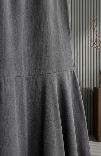 Jupe En Crêpe Anthracite à Taille élastiquée Et Froncée 0561-05 0561-05