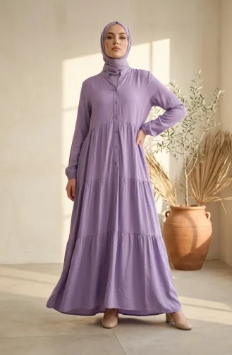 Robe Demi-boutonnée En Viscose 4125-09 Lilas 4125-09