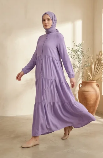 Robe Demi-boutonnée En Viscose 4125-09 Lilas 4125-09