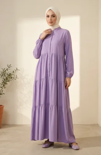 Robe Demi-boutonnée En Viscose 4125-09 Lilas 4125-09