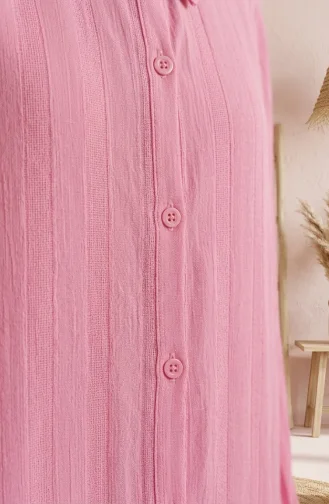 Button-Down Striped Linen Tunic 0331-01 Pink 0331-01