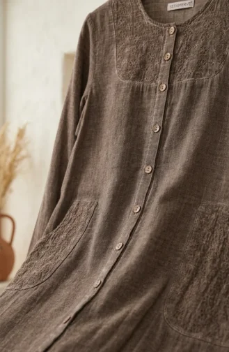 Beige Abayas 6570-04