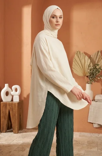 Pantalon En Maille Texturée Avec Taille élastique 0740-03 Kaki 0740-03