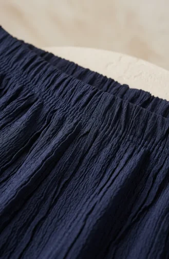 Strukturierte Strickhose Mit Elastischem Bund 0740-04 Marineblau 0740-04