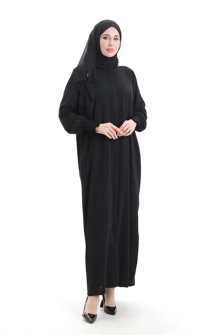 Abaya En Lin Crème 5095-01 Noir 5095-01