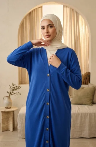 كارديجان طويل بأزرار مزدوجة 0181-06 أزرق داكن 0181-06