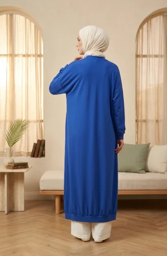 كارديجان طويل بأزرار مزدوجة 0181-06 أزرق داكن 0181-06