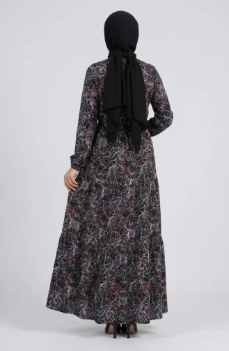 Robe à Motifs Mixtes 0352-05 Noir 0352-05