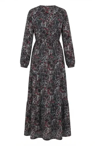 Robe à Motifs Mixtes 0352-05 Noir 0352-05