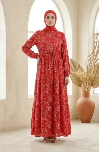 Mixed Pattern Dress 0352-03 Burgundy 0352-03