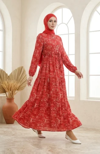 Mixed Pattern Dress 0352-03 Burgundy 0352-03