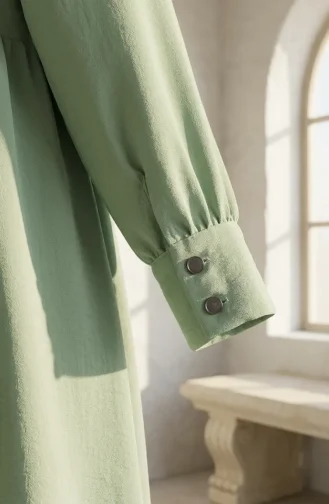 Robe Hijab Ceinturée Avec Cape 2291-08 Kaki 2291-08