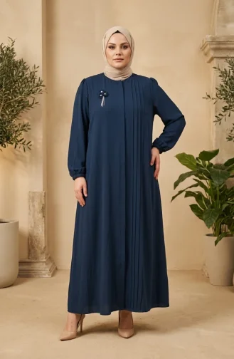 عباية بمقاسات كبيرة بتفاصيل مضلعة 6373-06 بترولي 6373-06