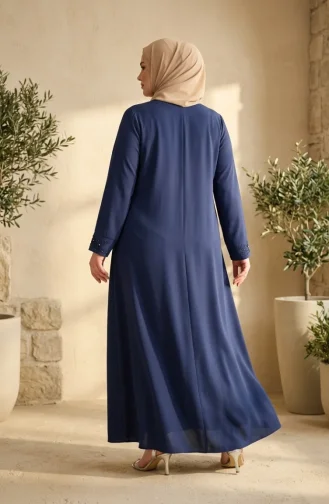 عباية مزينة بسحاب مخفي بمقاسات كبيرة 6388-02 بارليمنت 6388-02
