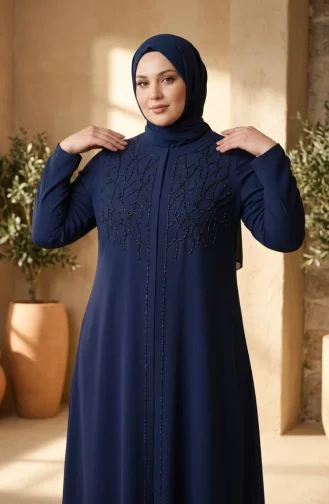 Robe De Soirée Hijab Ornée Grande Taille 6356-04 Parliament 6356-04