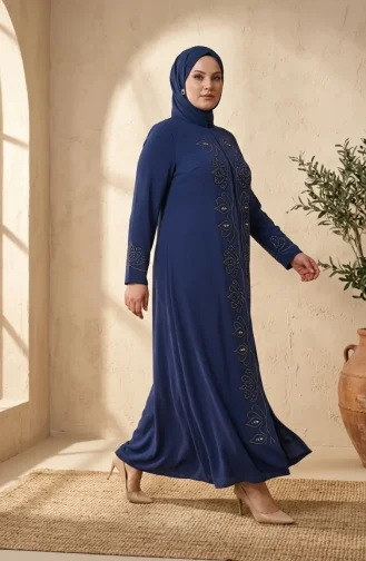 Robe De Soirée Hijab Ornée Grande Taille 6353-04 Parliament 6353-04
