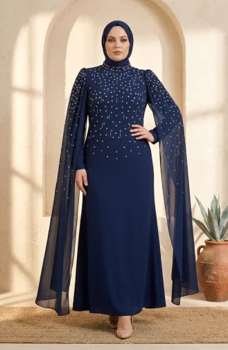 Robe De Soirée Hijab Ornée Grande Taille 6402-02 Parlement 6402-02