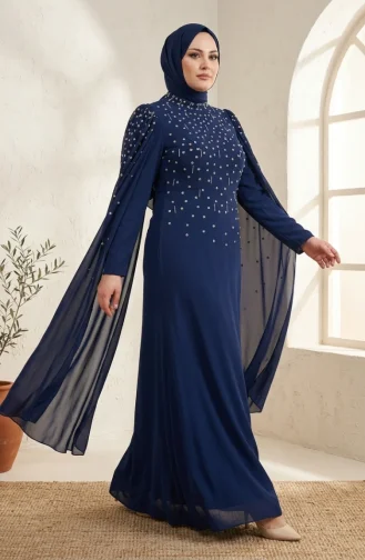 Robe De Soirée Hijab Ornée Grande Taille 6402-02 Parlement 6402-02