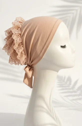 Bonnet à Volants 7001-27 Beige 7001-27