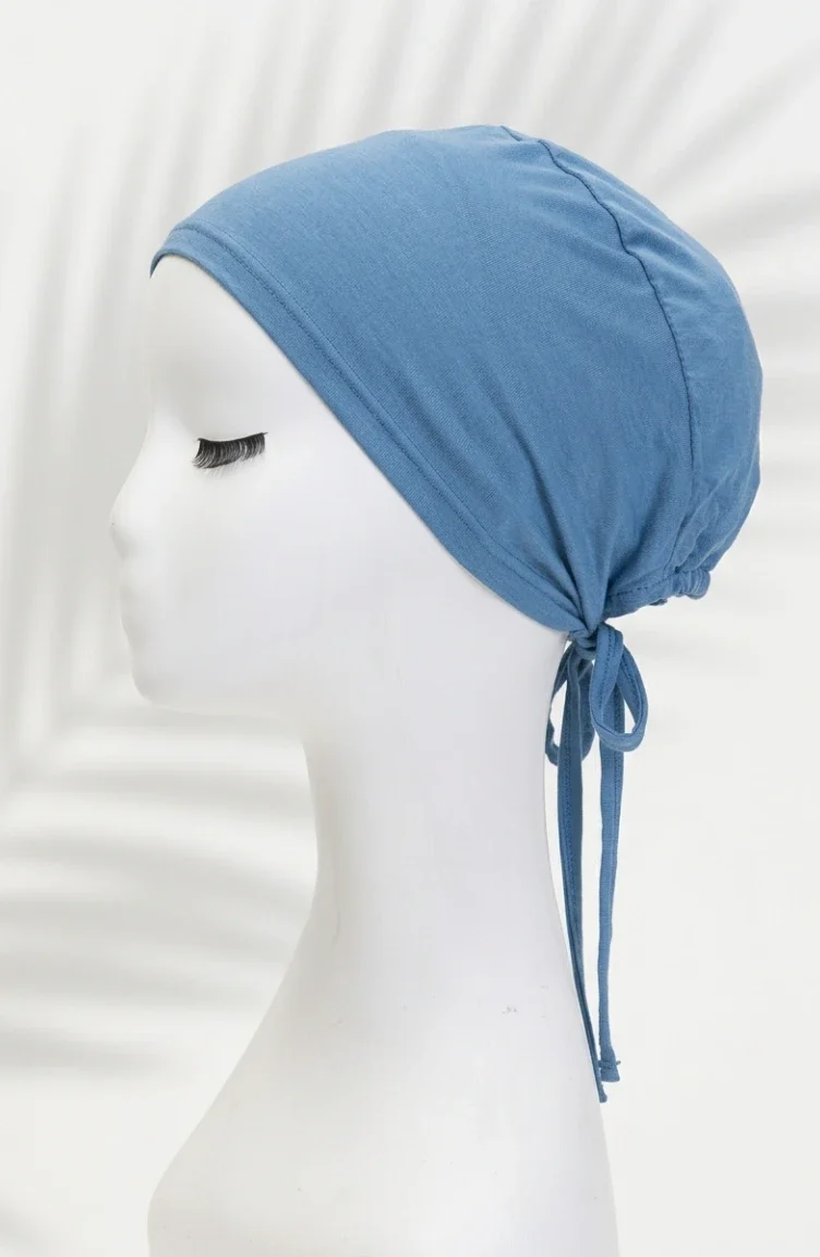Badekappe Aus Einfarbiger Baumwolle 7002-10 Babyblau 7002-10