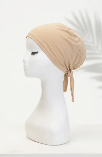 Bonnet En Coton Uni 7002-16 Beige Clair 7002-16