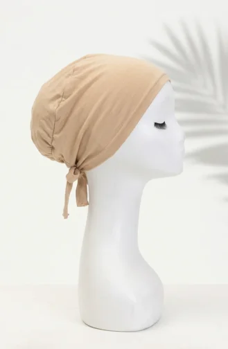 Bonnet En Coton Uni 7002-16 Beige Clair 7002-16