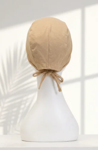 Bonnet En Coton Uni 7002-16 Beige Clair 7002-16