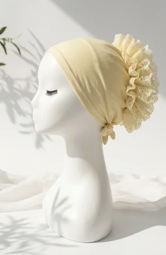 Nahtlose Rüschenhaube 7012-03 Creme 7012-03