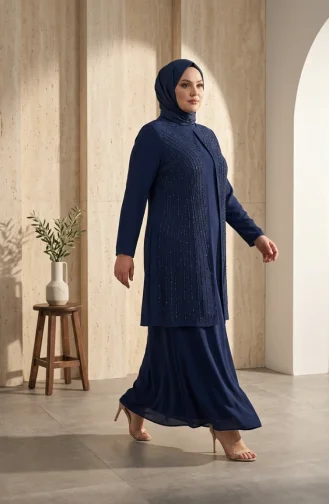 Robe De Soirée Hijab Ornée Grande Taille 6357-02 Parliament 6357-02