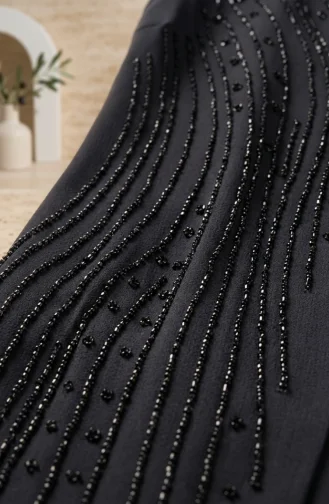 Plus Size Embellished Hijab Evening Dress 6357-05 Grey 6357-05