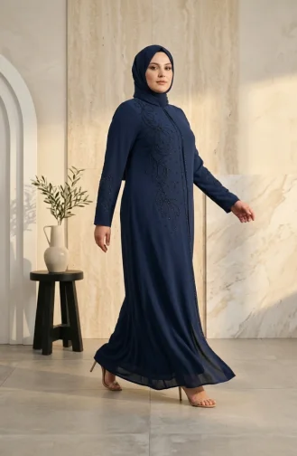 Robe De Soirée Hijab Brodée à Sequins Grande Taille 6384-04 Parliament 6384-04